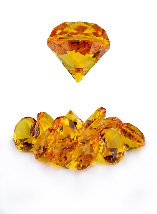 Niceup 26PCS Orange Fake Diamonds Big Gem Toys, 1.5in Pool Diving Gems Acrylic Plastic Gemstones for Kids, Party Décor Jewels Treasure Hunt Hiding Sensory Bin Filler Toys Craft Supplies - Image 1